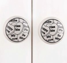 Kiss Me Flat Ceramic Dresser Knob